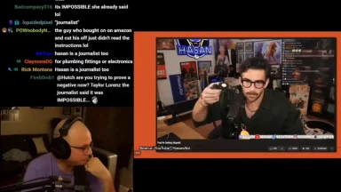Streamers discussing topic during live video broadcast