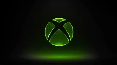 Glowing green Xbox logo on a dark background