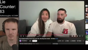 Three people discussing on a video podcast