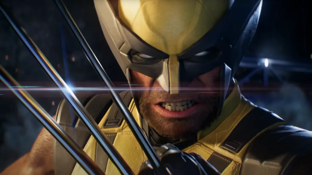 Wolverine with claws extended in action scene