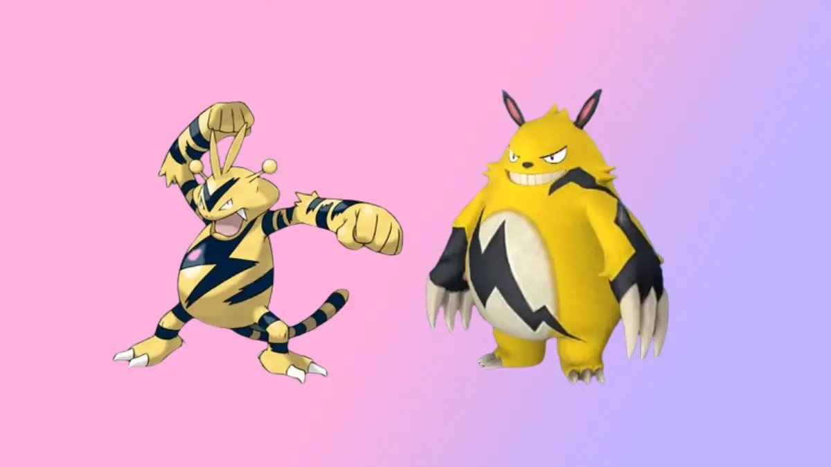 Electabuzz and Electivire on pink purple background