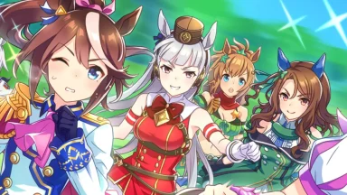 Anime girls with animal ears posing together