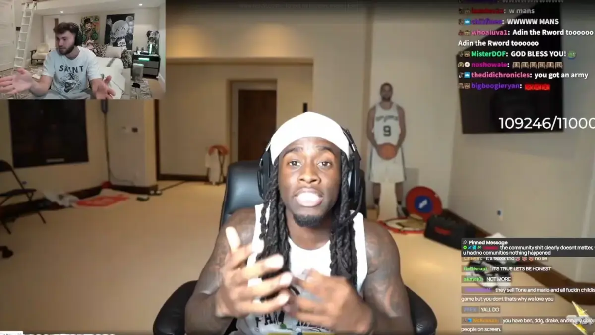 Two people streaming in video chat, engaging with audience.