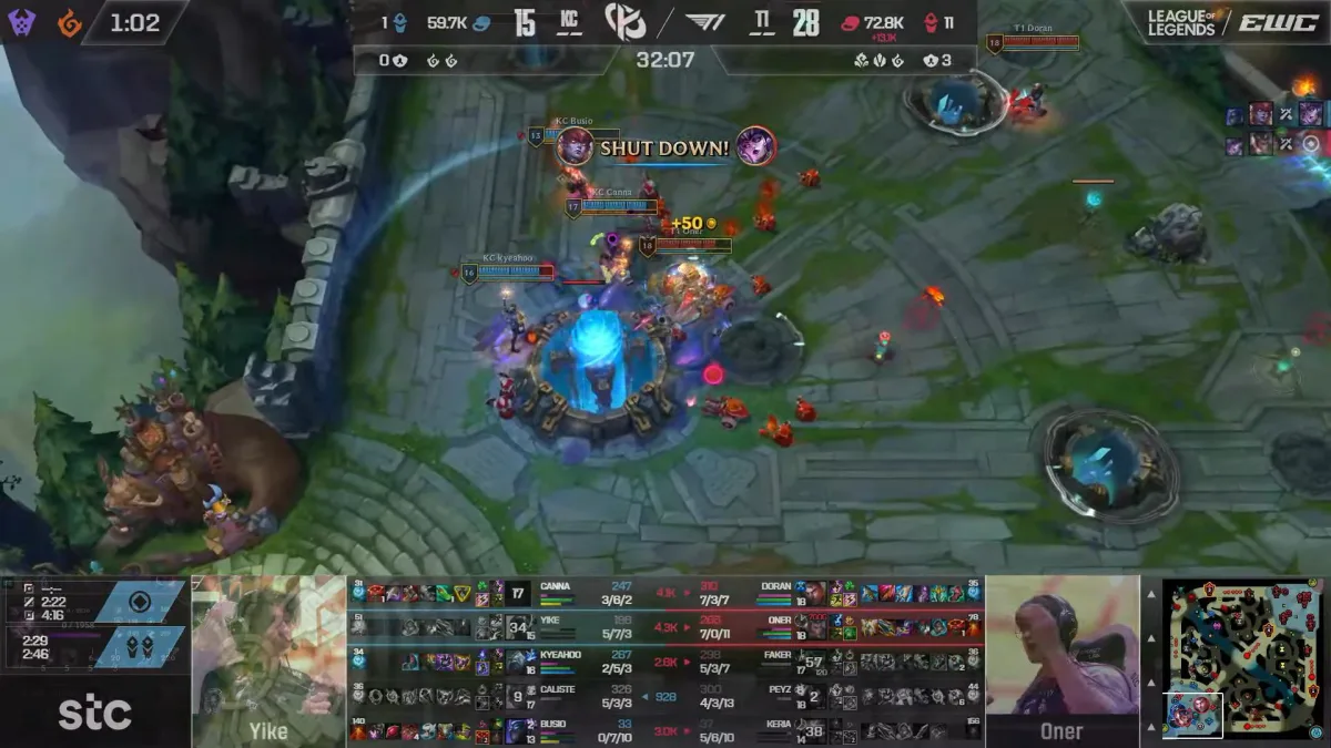 League of Legends esports match near enemy nexus
