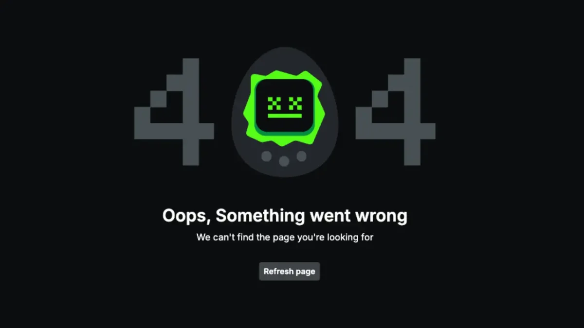 404 error, page not found