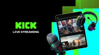 Kick live streaming app with microphone and headset