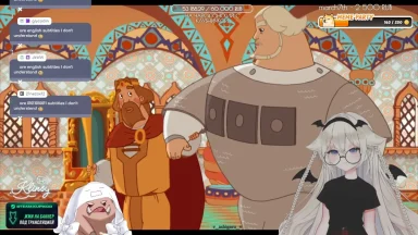 Streamer reacts to animated medieval cartoon scene