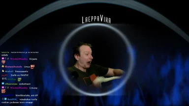 Streamer reacting excitedly during live broadcast
