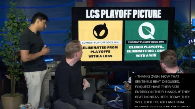 Analysts discuss LCS playoff odds on studio monitor