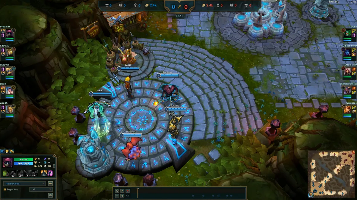 League of Legends champions at base platform