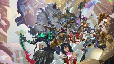 League champions gathered for an epic battle scene