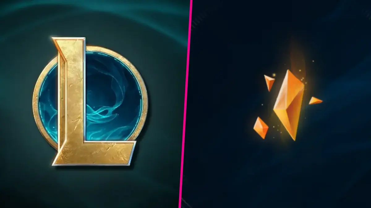 League of Legends logo and orange shards