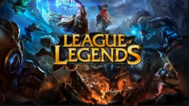 League of Legends game poster with characters