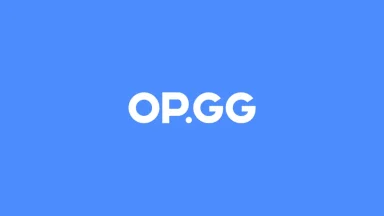 OP.GG logo on blue background