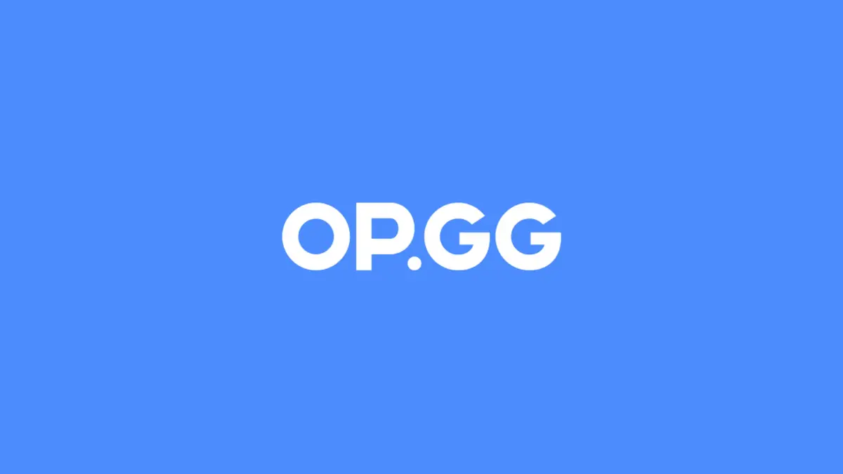 OP.GG logo on blue background