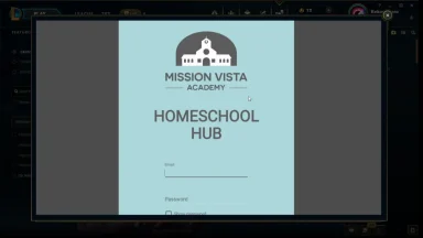 Mission Vista Academy Homeschool Hub login page