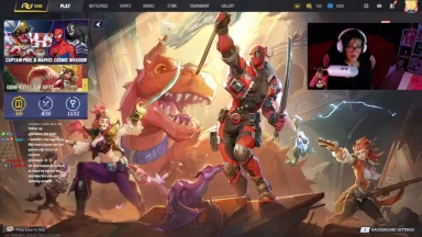 Deadpool and heroes in Marvel game lobby