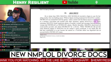 Henry Resilient discusses NMPLOL divorce documents on YouTube.