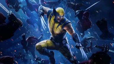 Wolverine fights armed ninjas with extended claws