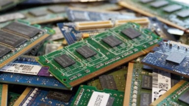Pile of computer RAM memory modules