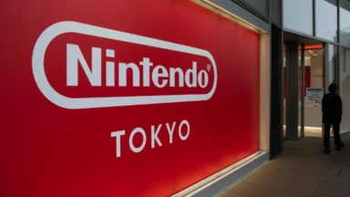 Nintendo Tokyo store exterior with red sign