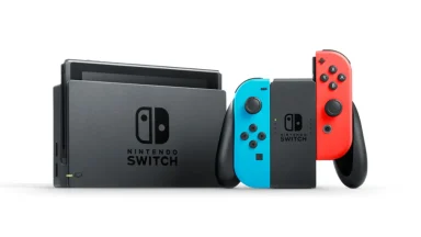 Nintendo Switch console with Joy-Con controllers