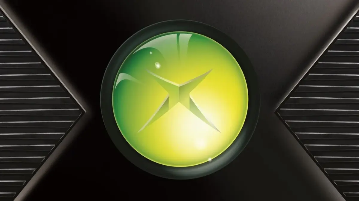 Green Xbox logo on black console