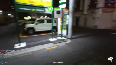 White SUV parked outside a brightly lit gas station at night