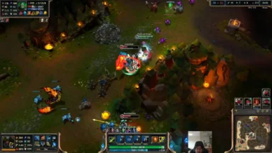League of Legends mid-lane team fight gameplay