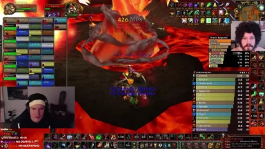 World of Warcraft Ragnaros boss fight gameplay shown.