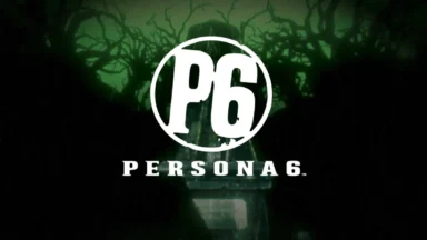 Persona 6 logo over dark green forest