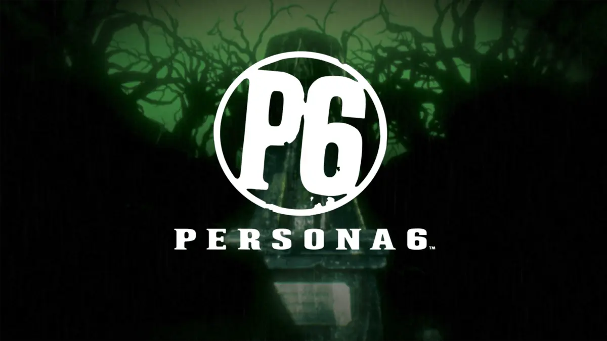 Persona 6 logo over dark green forest