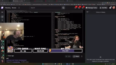 Streamers coding during Twitch livestream.