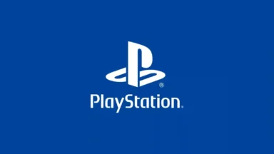 PlayStation logo on blue background