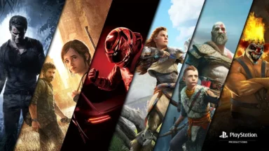 Collage of popular PlayStation video game characters