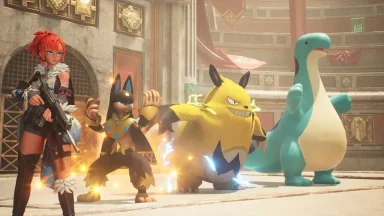 Trainer and Pokémon team ready for battle