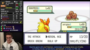 Pokemon battle between Flareon and Dugtrio, strategy interface.