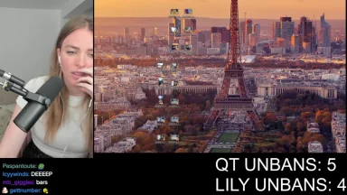 Streamer with Paris desktop, showing unbans count.