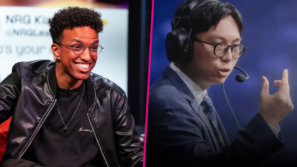 Two esports commentators during gaming event