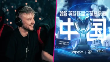 Gamer at event and 2025 esports championship poster