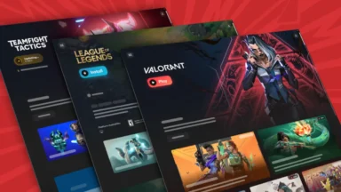 Riot Games launcher featuring Valorant and League of Legends