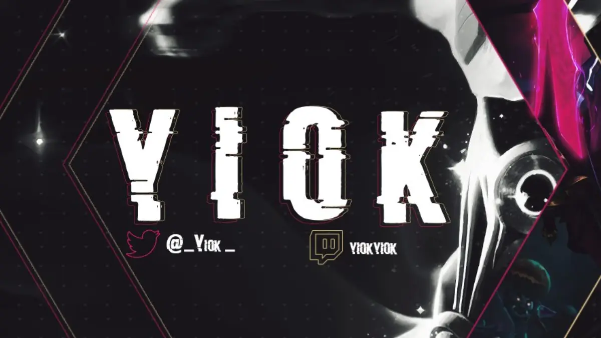 YIOK gaming banner with social media links