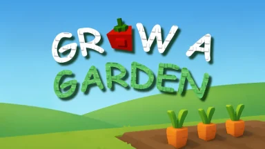 Grow a Garden game with carrots illustration.