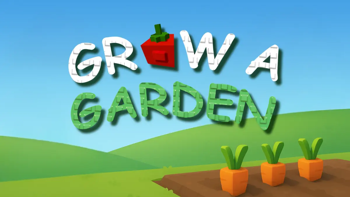 Grow a Garden game with carrots illustration.