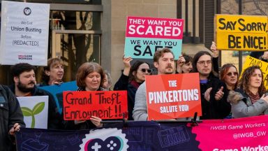 Video game workers protest for better labor conditions