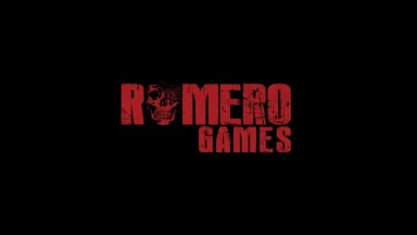 Romero Games logo with red text and skull