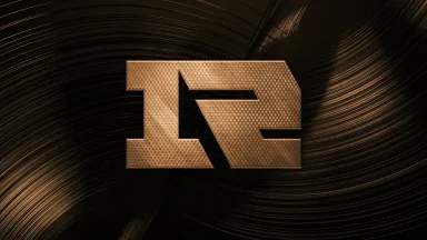 Textured metallic letter R on dark background.