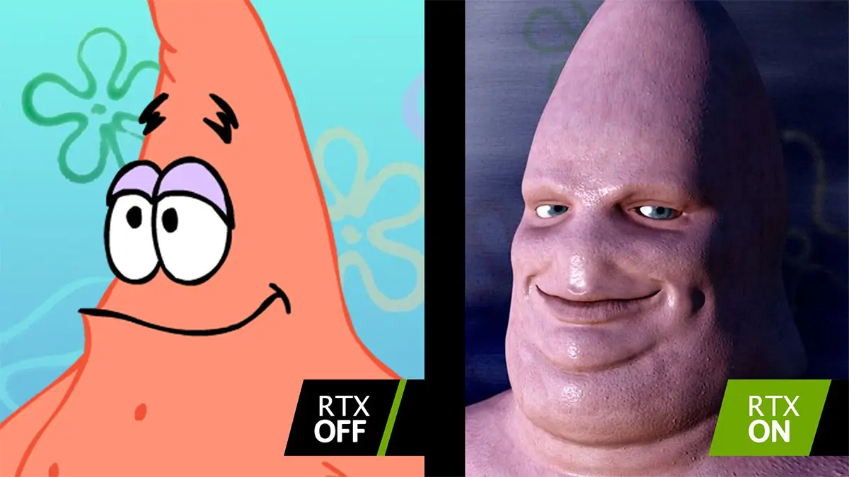 Cartoon and realistic pink starfish comparison image
