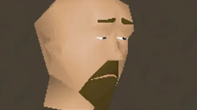 Low-poly bearded man with sad expression