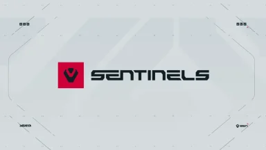 Sentinels logo on futuristic gray background